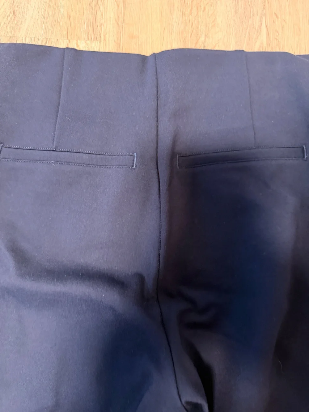 SPANX Navy Wide-Leg Pants with White Side Stripe